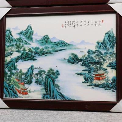 TRANH SỨ 4 TẤM HỌA TIẾT SƠN THỦY HỮU TÌNH